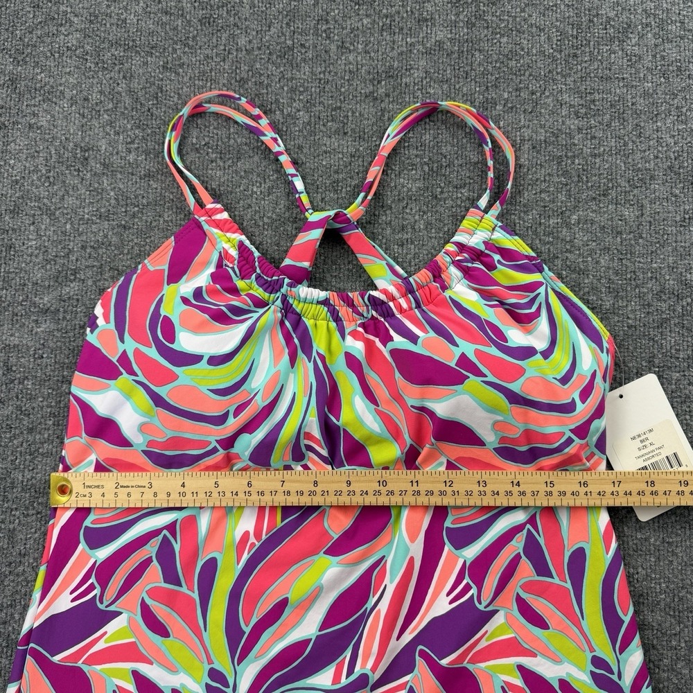 Next Tropical Print Tankini Swim Top XL NWT Bright Multicolor - Picture 2 of 8